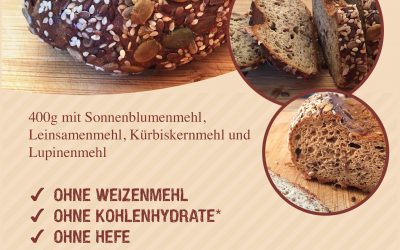 Low Carb Brot ohne Gluten bis November 2022 nicht verfügbar